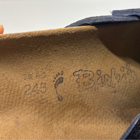 Birkenstock Mary Blue Leather Clogs Women’s 38 US 7 Narrow Strap Buckle - Picture 11 of 11